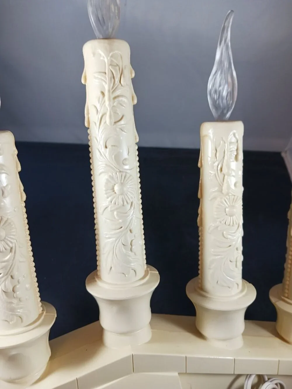 Vintage Empire 5 Candelabra Flat Flames Christmas Light Decor